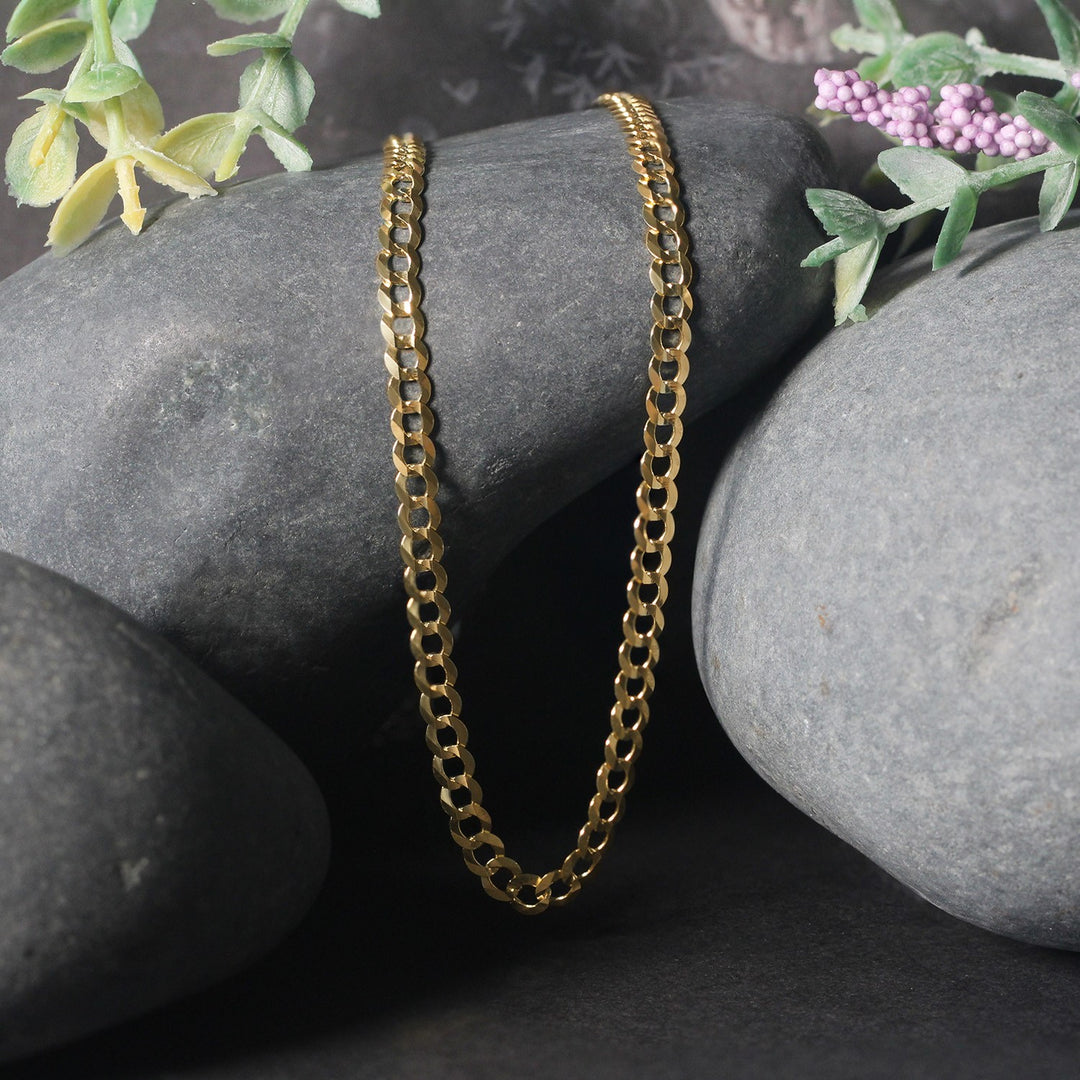 Brand New 14k Yellow Gold Solid Curb Chain (3.60 mm)