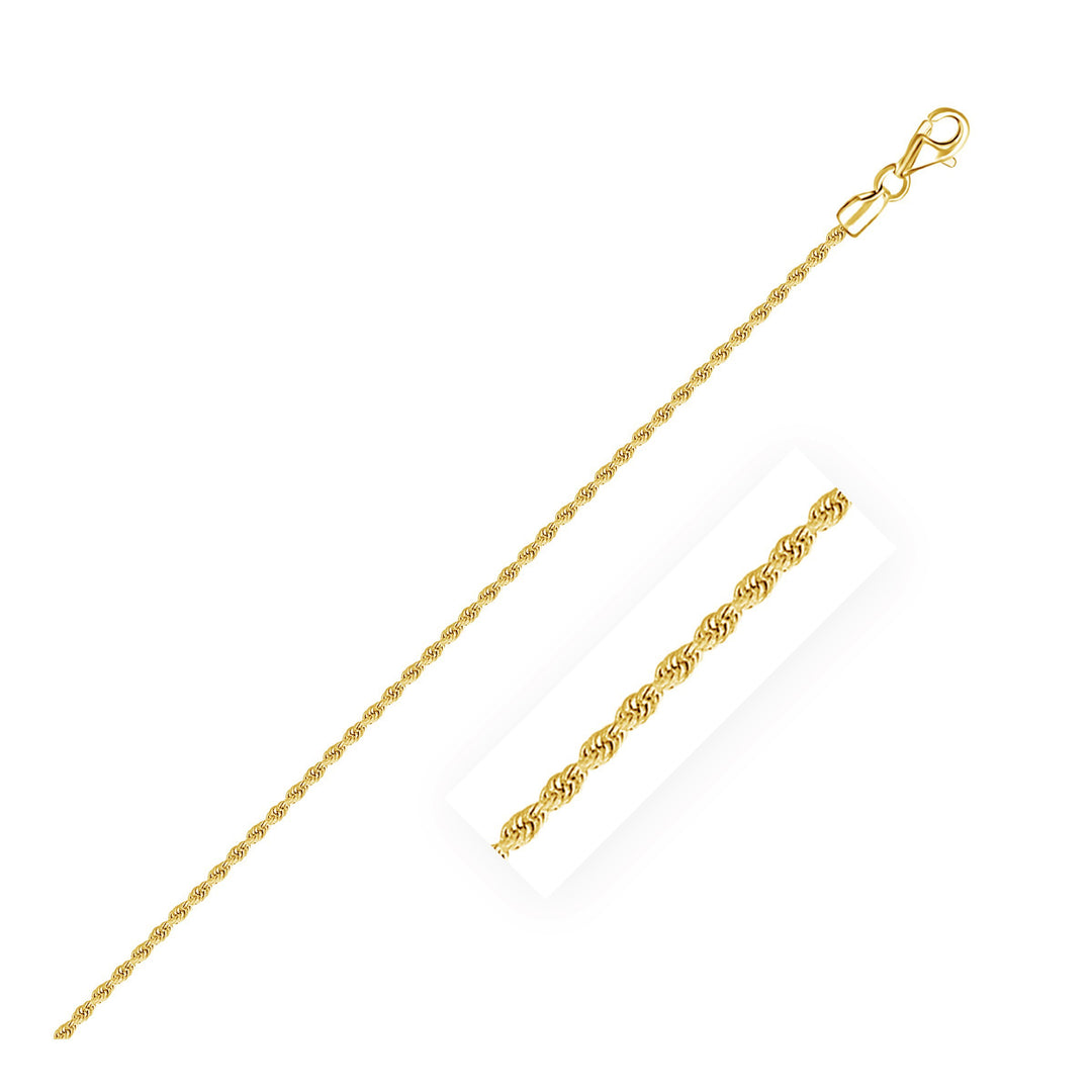 Brand New 14k Yellow Gold Solid Diamond Cut Rope Chain (1.80 mm)