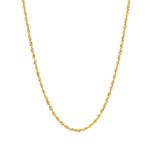 Brand New 14k Yellow Gold Solid Diamond Cut Rope Chain (1.80 mm)