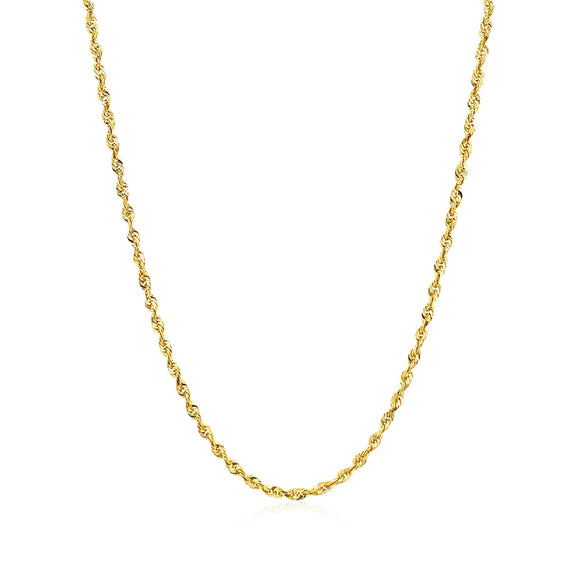 Brand New 14k Yellow Gold Solid Diamond Cut Rope Chain (1.80 mm)