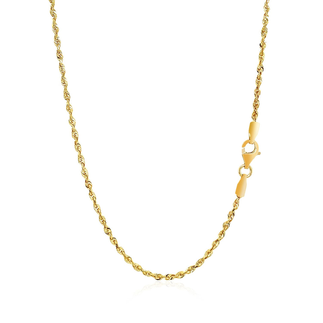 Brand New 14k Yellow Gold Solid Diamond Cut Rope Chain (1.80 mm)