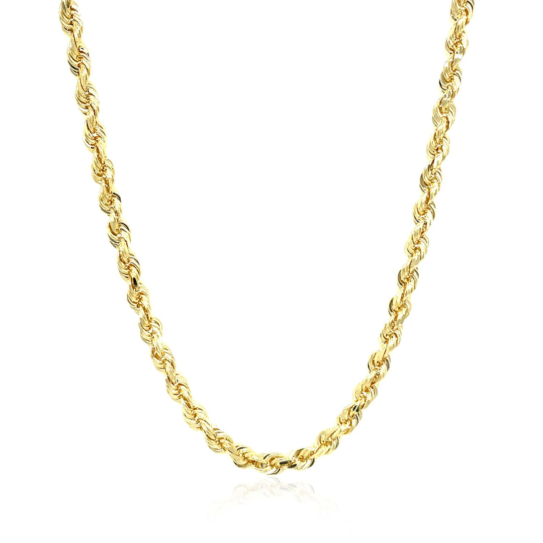 Brand New 10k Yellow Gold Solid Diamond Cut Rope Chain (3.50 mm)