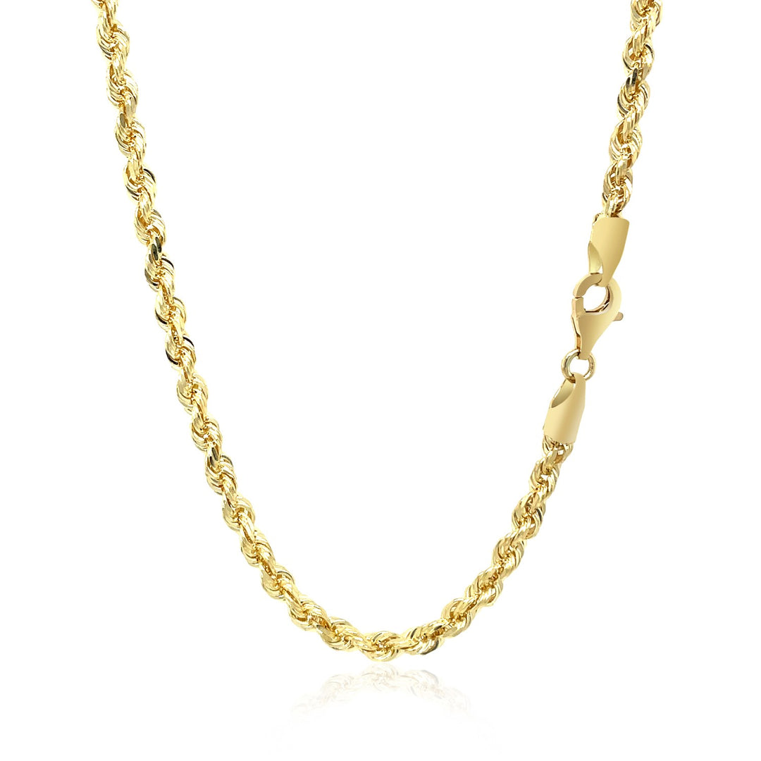 Brand New 10k Yellow Gold Solid Diamond Cut Rope Chain (3.50 mm)