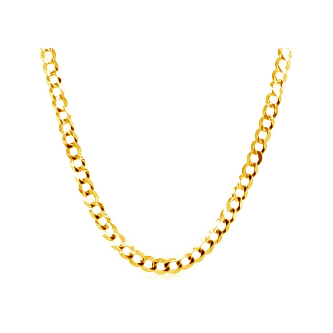 Brand New 14k Yellow Gold Solid Curb Chain (2.60 mm)