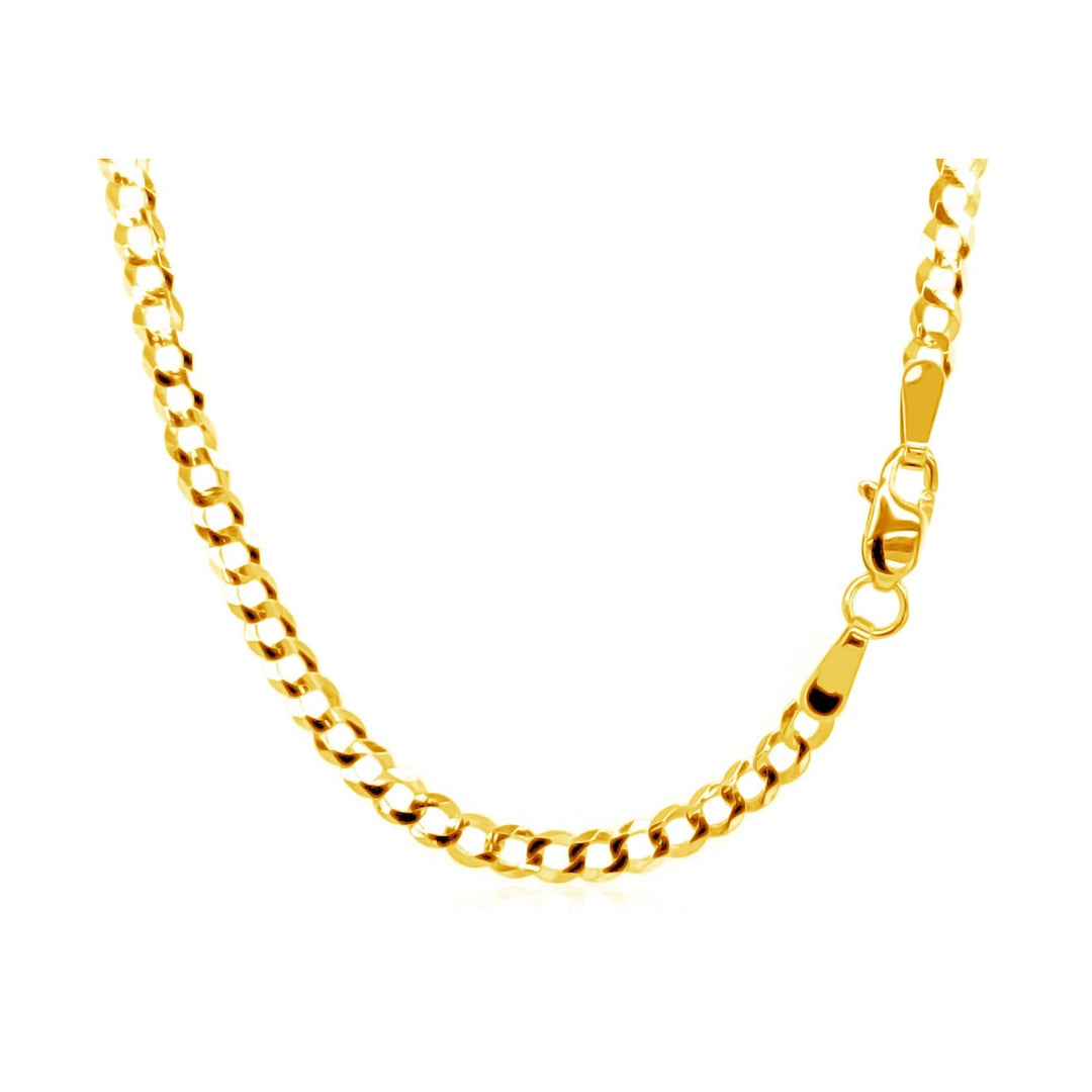 Brand New 14k Yellow Gold Solid Curb Chain (2.60 mm)