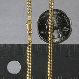 Brand New 14k Yellow Gold Solid Curb Chain (2.60 mm)