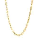 Brand New 14k Yellow Gold Oval Domed Paperclip Chain Necklace (5.30 mm)