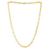 Brand New 14k Yellow Gold Oval Domed Paperclip Chain Necklace (5.30 mm)