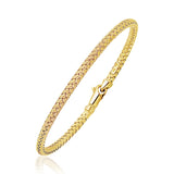 Brand New Fancy Weave Bangle in 14k Yellow Gold (3.00 mm)