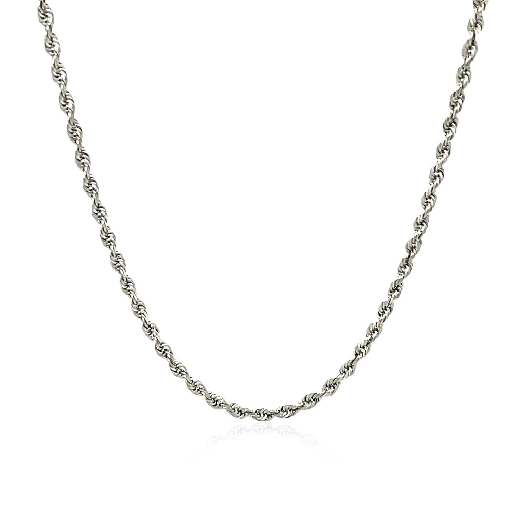 Brand New 14k White Gold Solid Diamond Cut Rope Chain (2.00 mm)