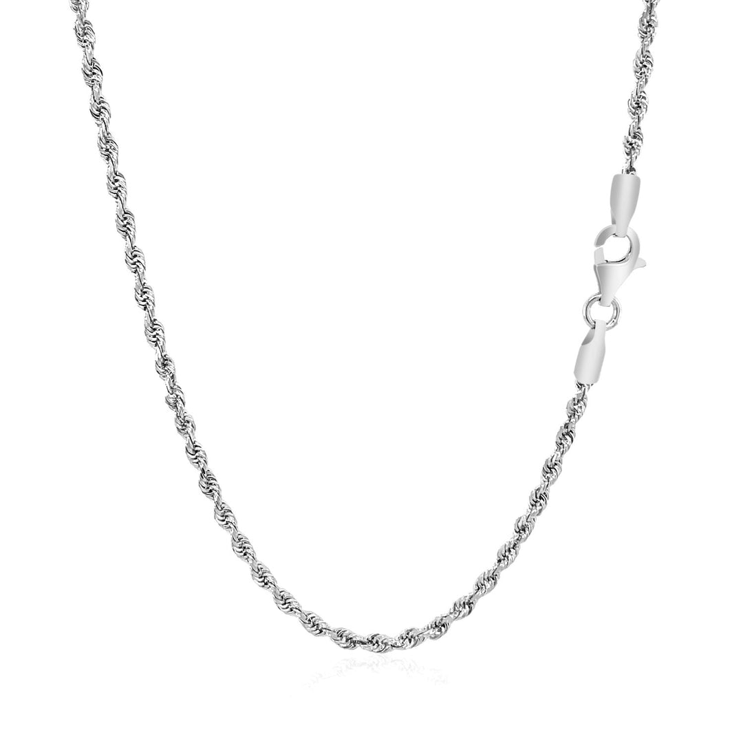 Brand New 14k White Gold Solid Diamond Cut Rope Chain (2.00 mm)