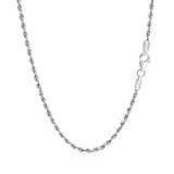 Brand New 14k White Gold Solid Diamond Cut Rope Chain (2.00 mm)