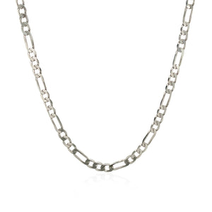 Brand New 14k White Gold Solid Figaro Chain (3.00 mm)