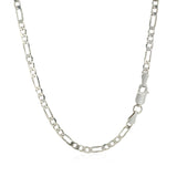 Brand New 14k White Gold Solid Figaro Chain (3.00 mm)