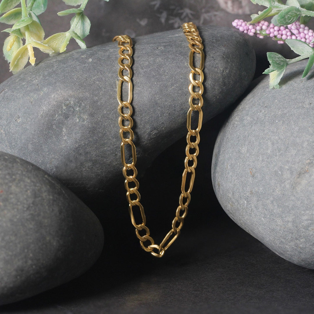 Brand New 14k Yellow Gold Lite Figaro Chain (4.70 mm)