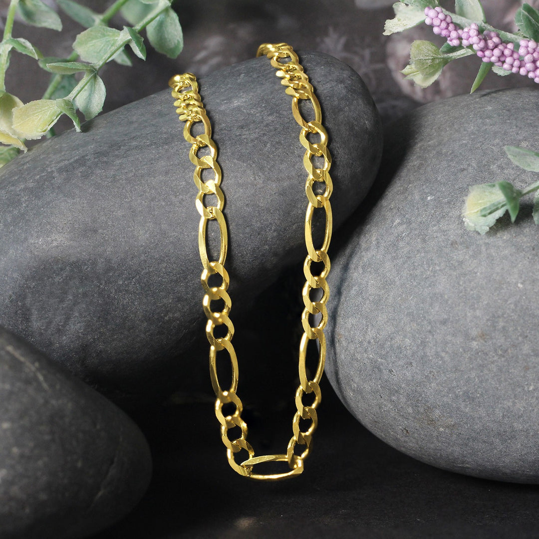 Brand New 14k Yellow Gold Solid Figaro Chain (4.50 mm)