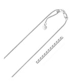 Brand New 14k White Gold Adjustable Box Chain (1.10 mm)