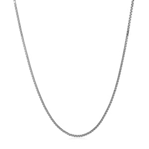 Brand New 14k White Gold Adjustable Box Chain (1.10 mm)