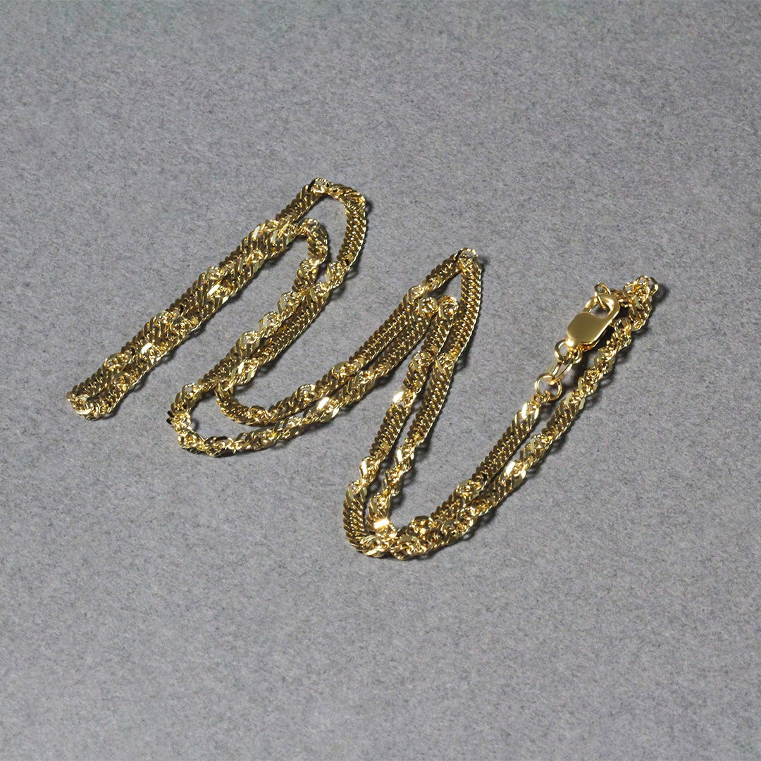 Brand New 14k Yellow Gold Singapore Chain (2.10 mm)