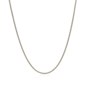 Brand New 18k White Gold Round Wheat Chain (1.20 mm)