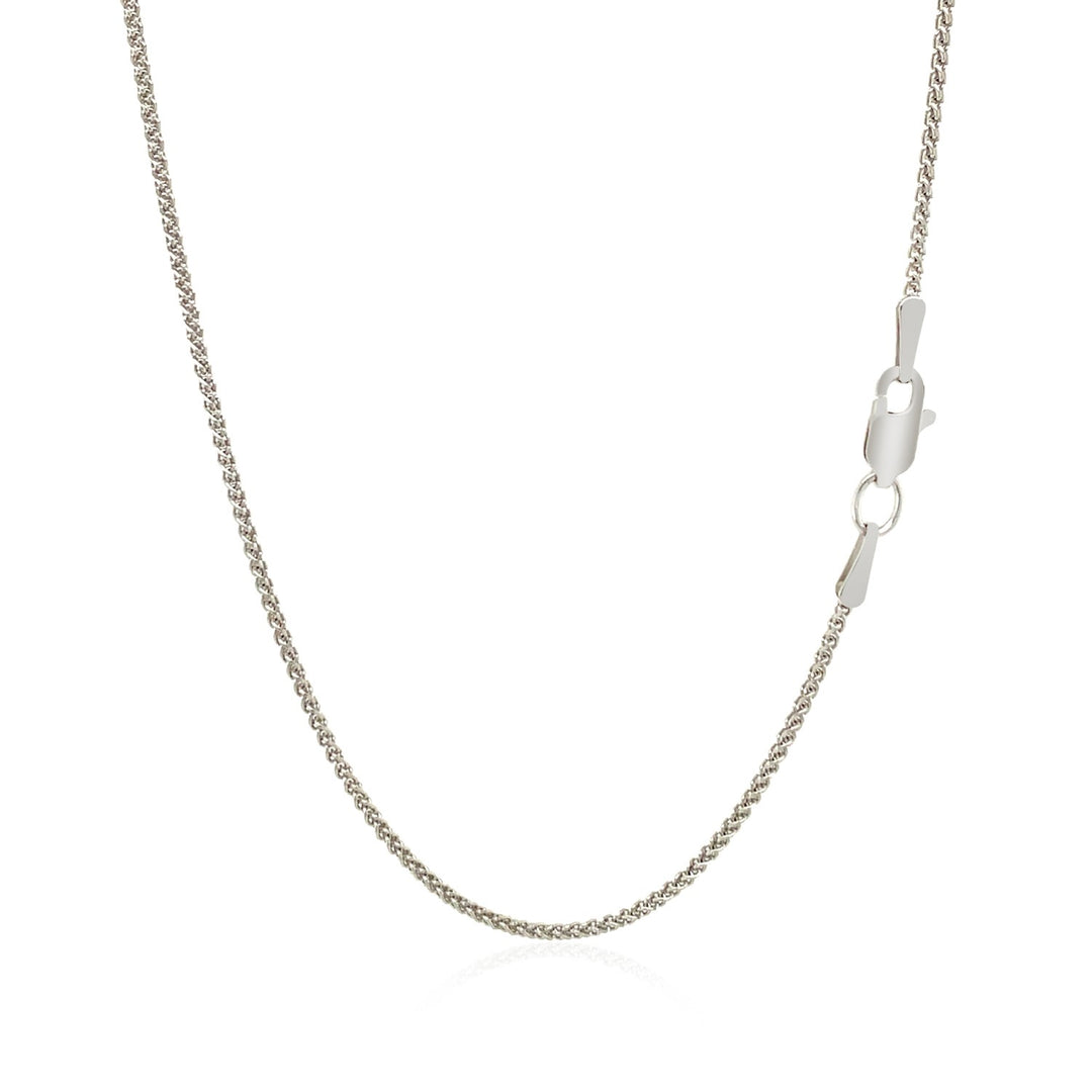 Brand New 18k White Gold Round Wheat Chain (1.20 mm)