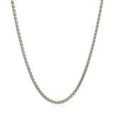 Brand New 14k White Gold Round Wheat Chain (2.10 mm)