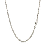 Brand New 14k White Gold Round Wheat Chain (2.10 mm)