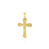 Brand New 14k Yellow Gold Black Onyx Cross Pendant