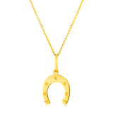 Brand New 14k Yellow Gold Necklace with Horseshoe