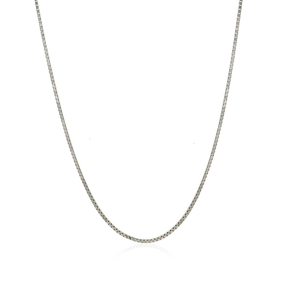 Brand New 18k White Gold Classic Box Chain (0.85 mm)