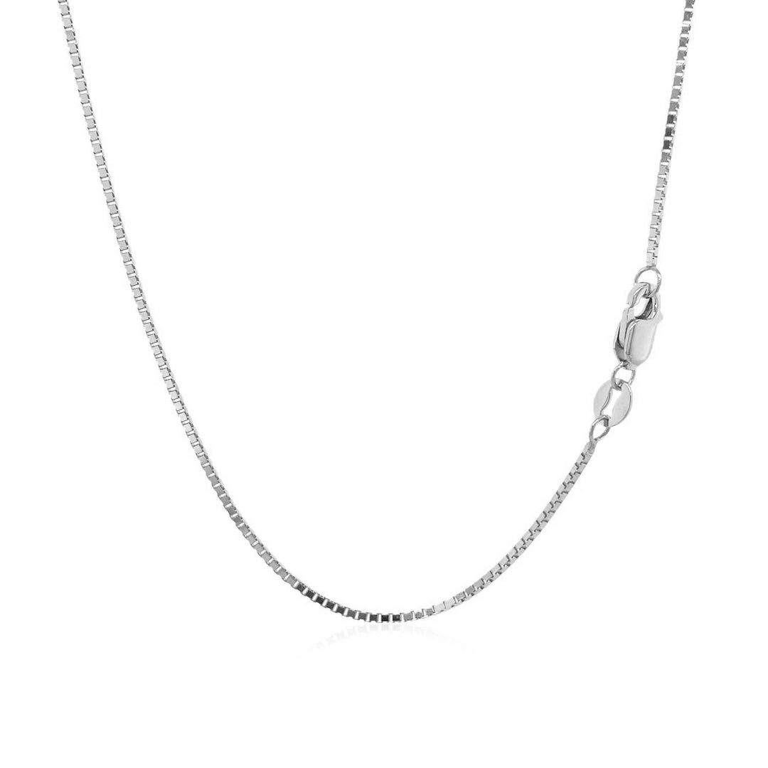 Brand New 18k White Gold Classic Box Chain (0.85 mm)