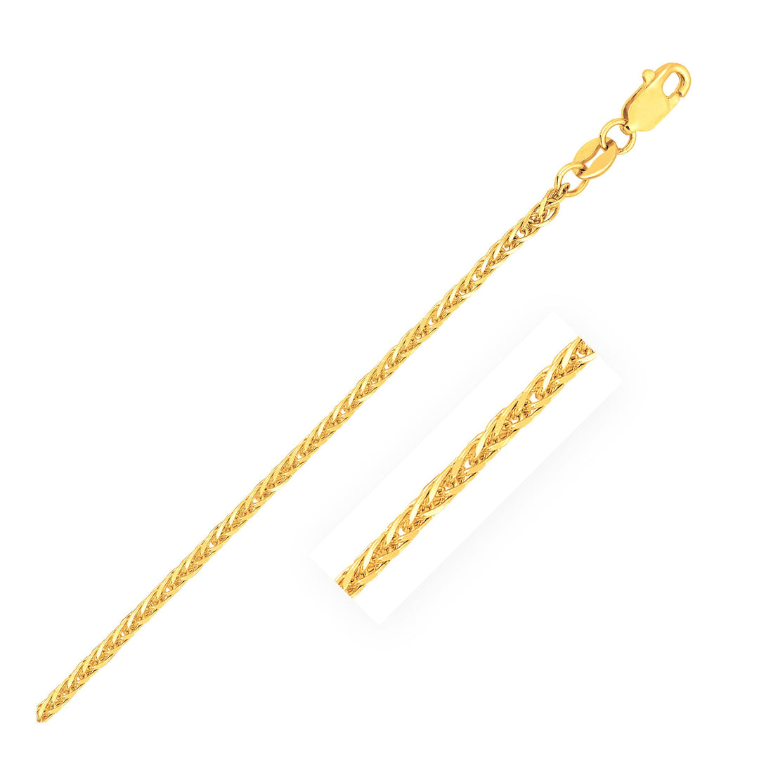 Brand New 14k Yellow Gold Square Wheat Chain (1.80 mm)