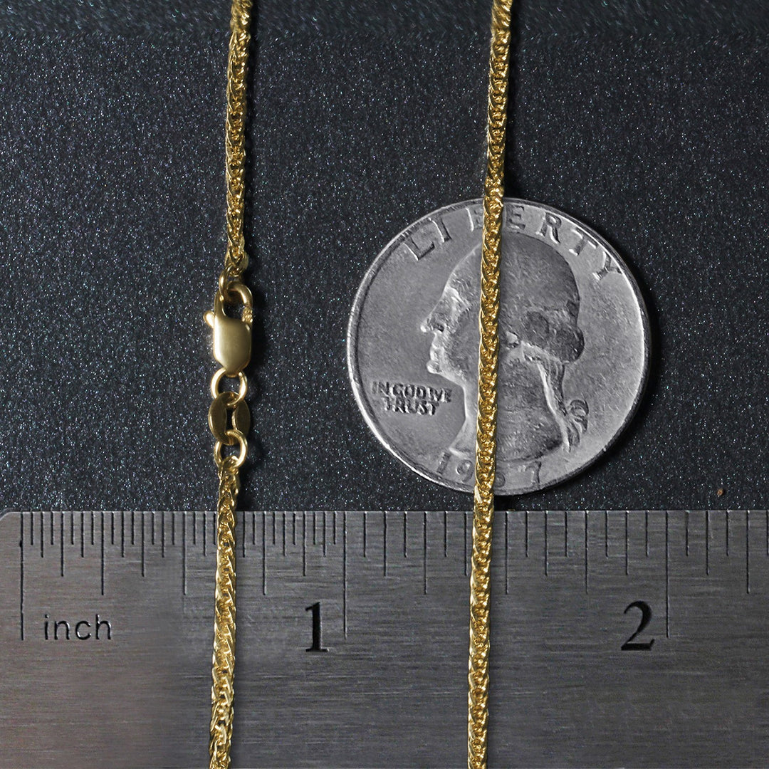 Brand New 14k Yellow Gold Square Wheat Chain (1.80 mm)