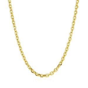 Brand New 14k Yellow Gold Diamond Cut Cable Link Chain (2.90 mm)