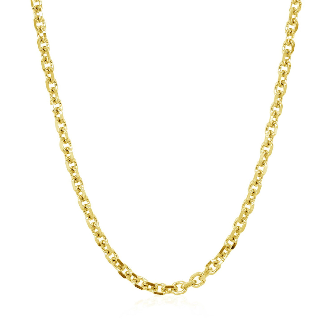 Brand New 14k Yellow Gold Diamond Cut Cable Link Chain (3.0 mm)