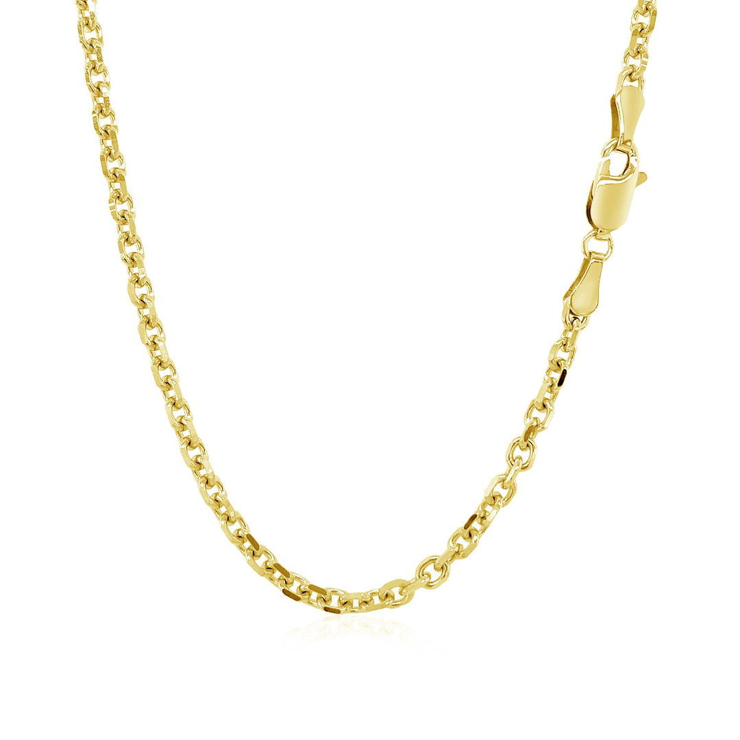 Brand New 14k Yellow Gold Diamond Cut Cable Link Chain (2.90 mm)