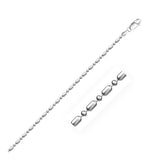 Brand New 14k White Gold Diamond-Cut Alternating Bead Chain (1.30 mm)