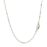 Brand New 14k White Gold Diamond-Cut Alternating Bead Chain (1.30 mm)