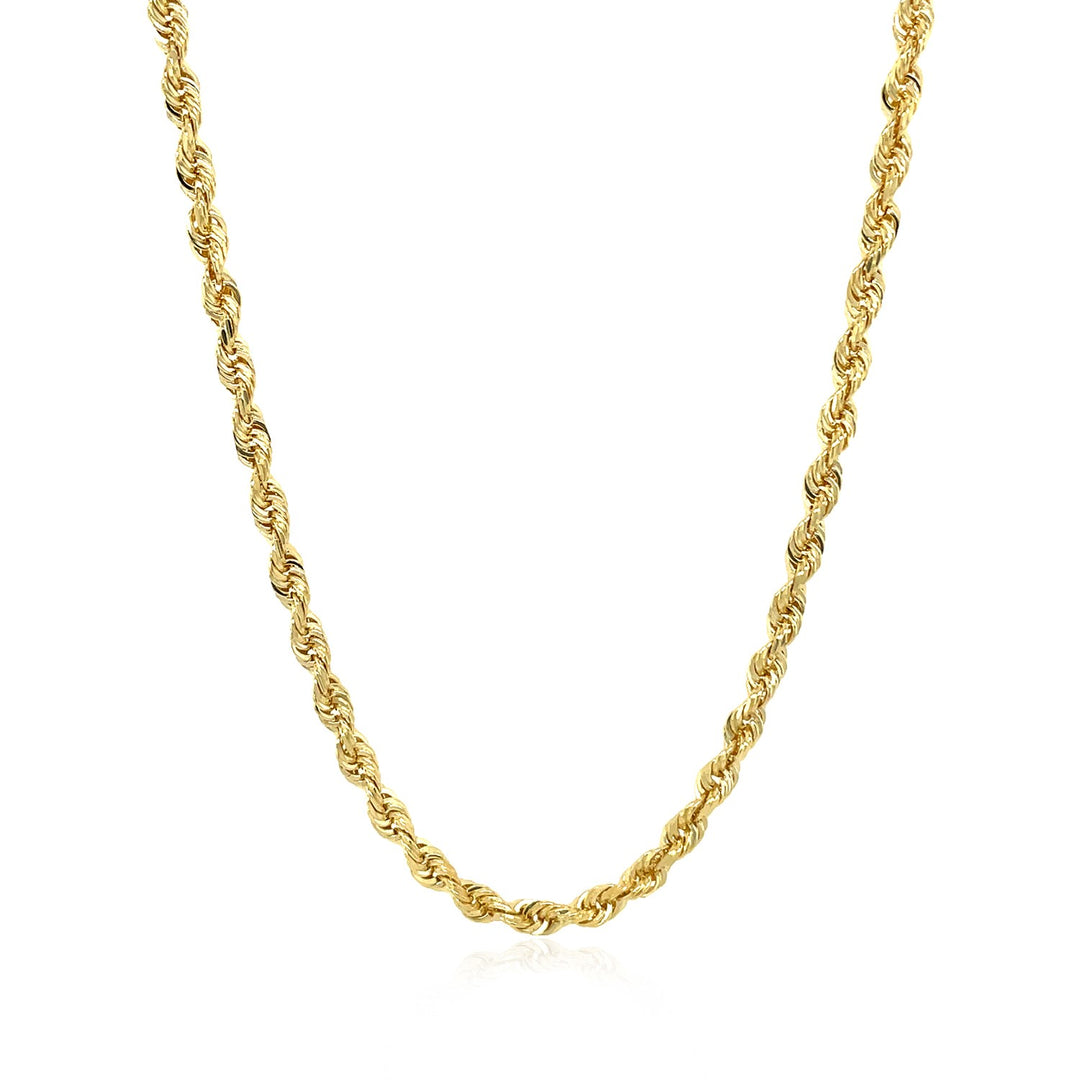 Brand New 14k Yellow Gold Solid Diamond Cut Rope Chain (3.00 mm)