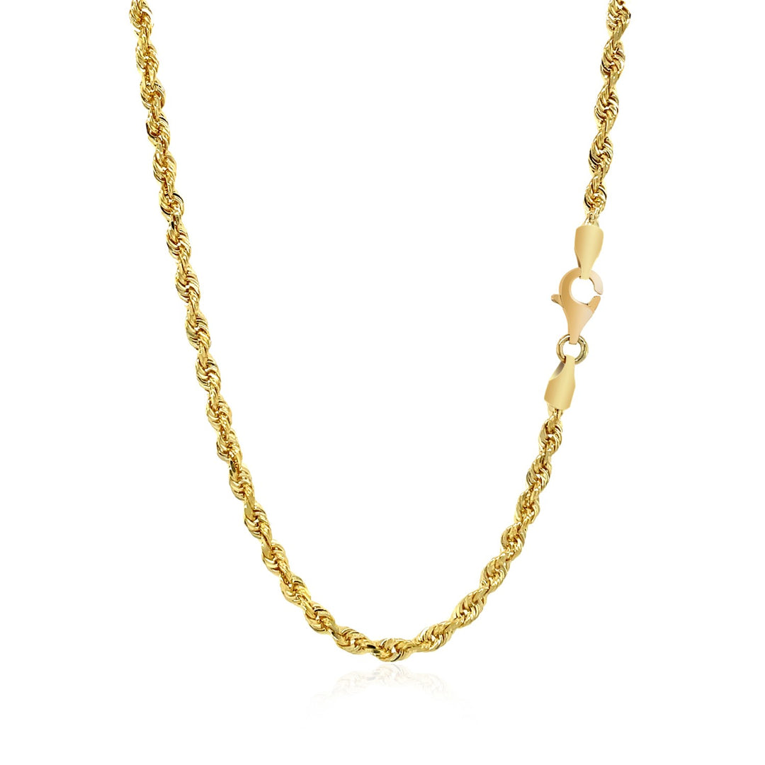 Brand New 14k Yellow Gold Solid Diamond Cut Rope Chain (3.00 mm)