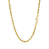 Brand New 14k Yellow Gold Solid Diamond Cut Rope Chain (3.00 mm)