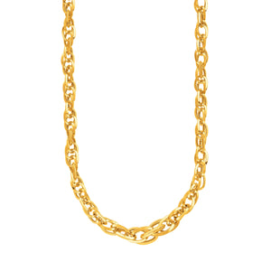 Brand New 14k Yellow Gold Ornate Prince of Wales Chain Necklace