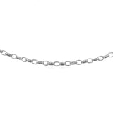 Brand New 14k White Gold Oval Rolo Chain 3.20 mm