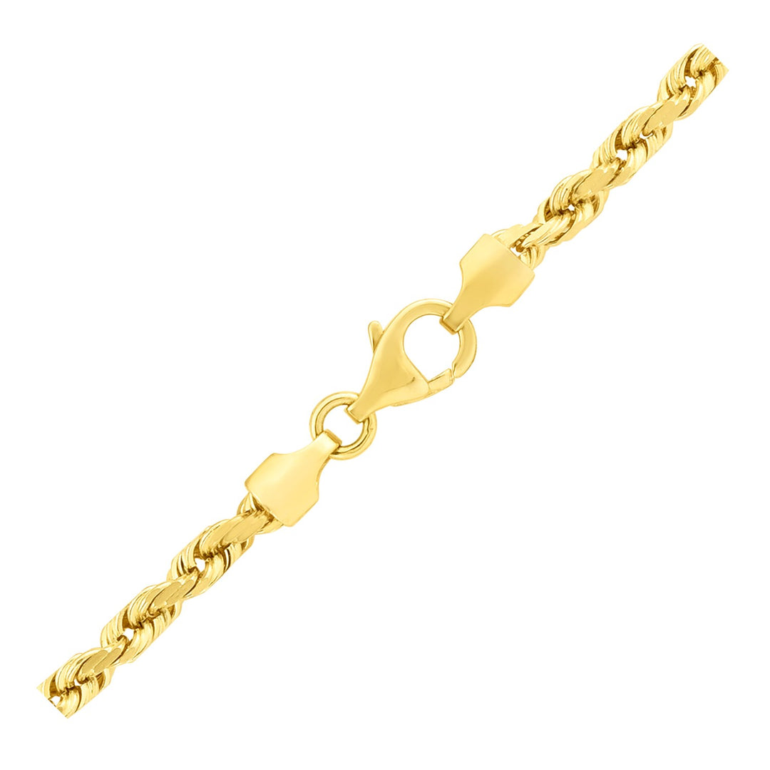 Brand New 14k Yellow Gold Solid Diamond Cut Rope Chain (4.00 mm)