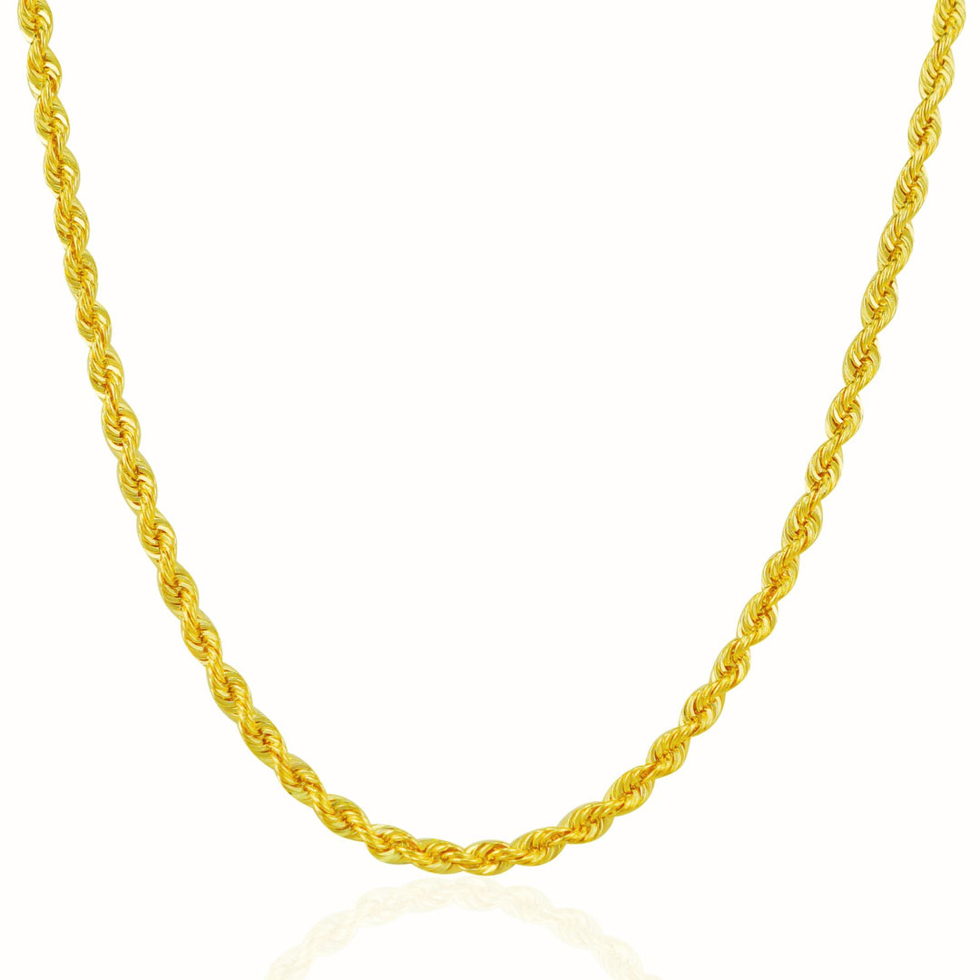 Brand New 14k Yellow Gold Solid Rope Chain (3.00 mm)