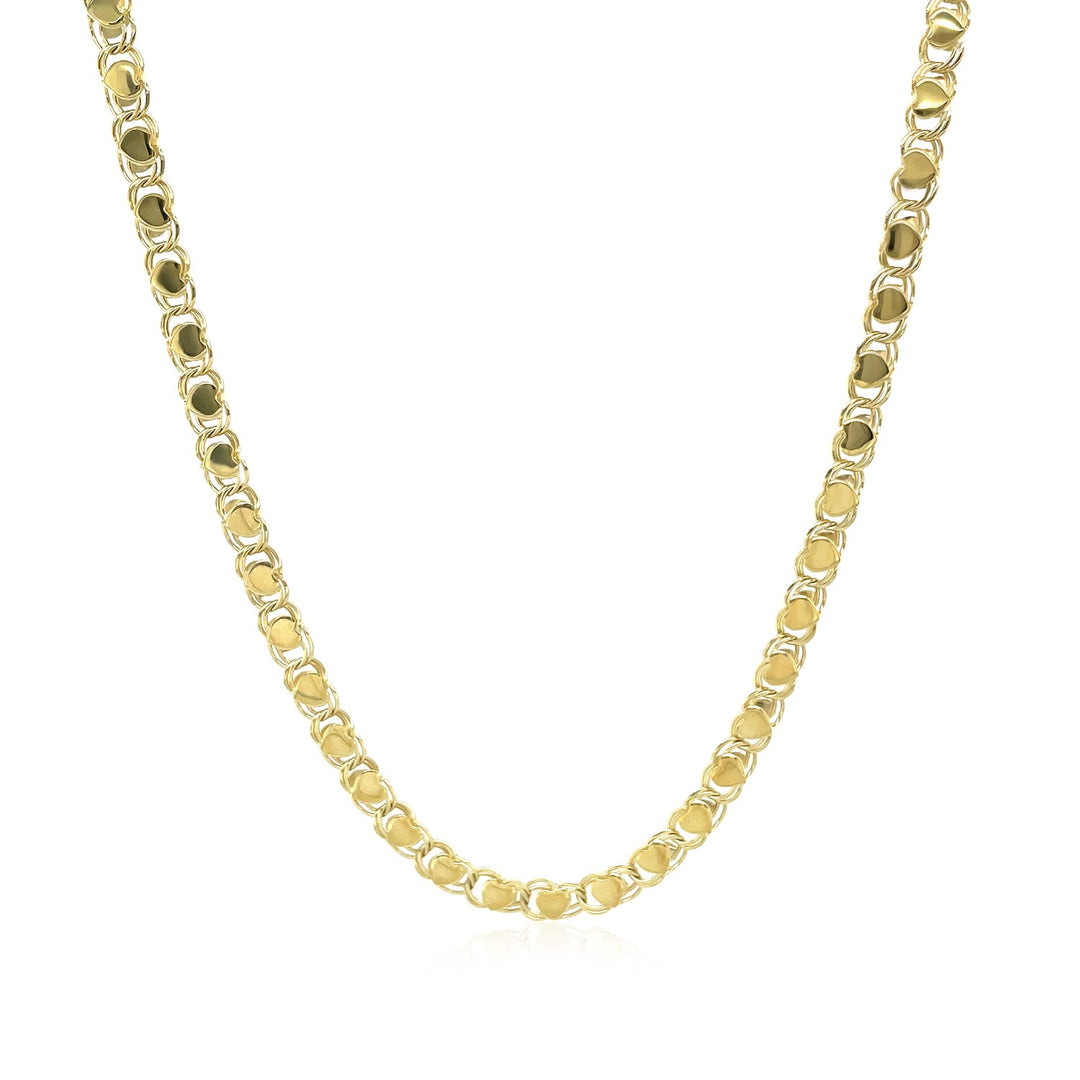 Brand New 14k Yellow Gold Heart Chain (3.00 mm)