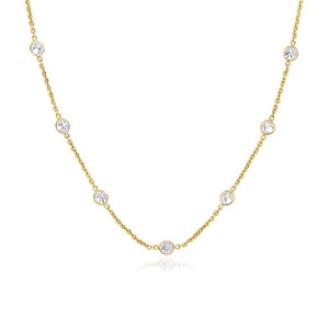 Brand New 14k Yellow Gold CZ By the Yard Long Links