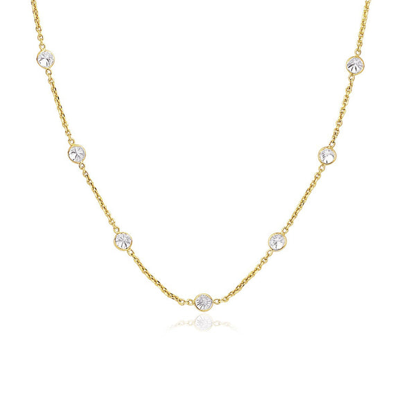 Brand New 14k Yellow Gold CZ By the Yard Long Links