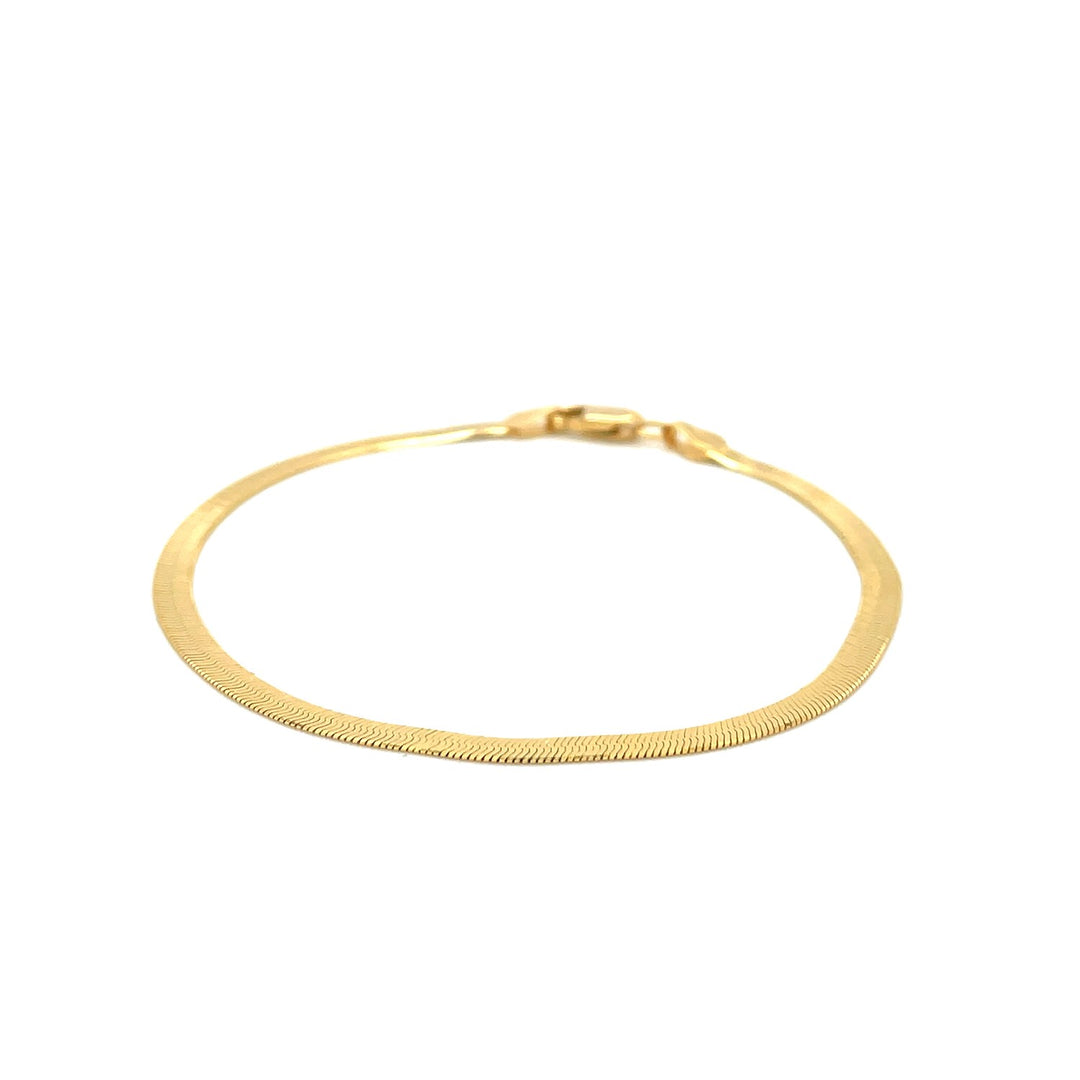 Brand New 14k Yellow Gold Super Flex Herringbone Bracelet (2.80 mm)