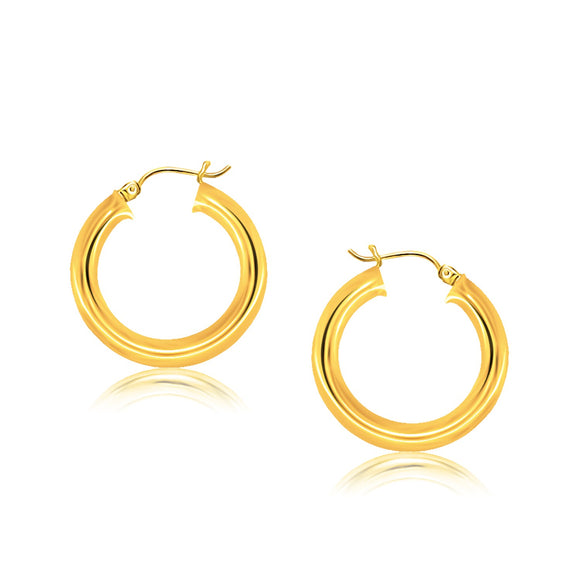 14k Yellow Gold Polished Hoop Earrings (5x30 mm)